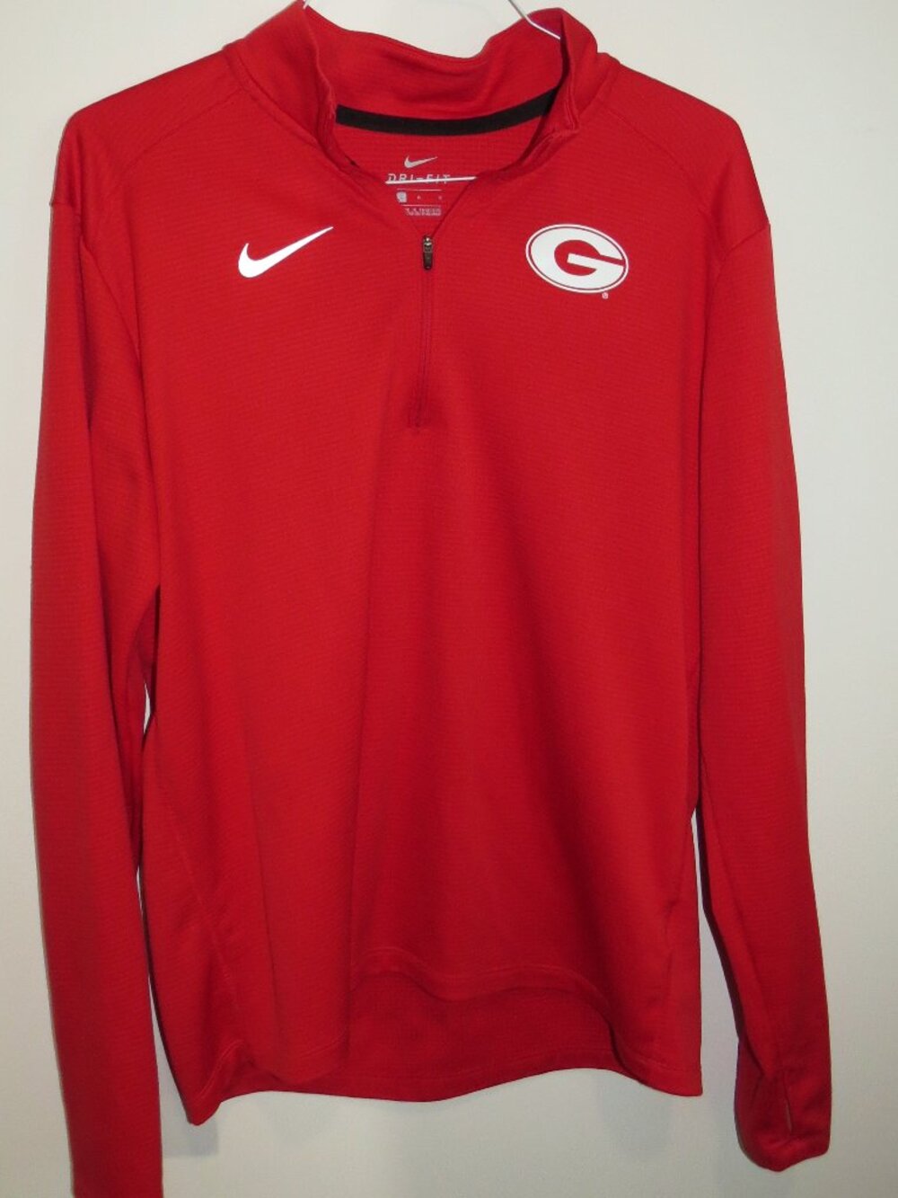 Nike Dri-FIT Georgia Bulldogs Red Quarter Zip Pullover | Men's L